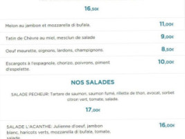 L'Acanthe menu