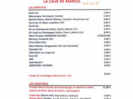 Cafe Marcel menu