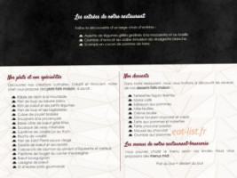 Le Jarrier menu