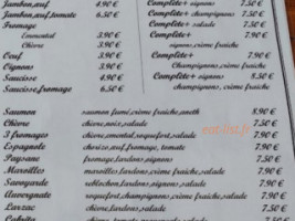 Creperie de Kervel menu