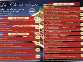 La Choubouloute menu