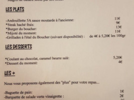 La Table du Boucher menu