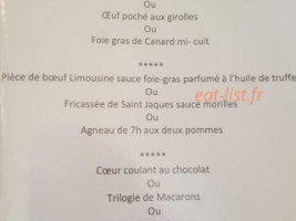 Plancher des Vaches menu