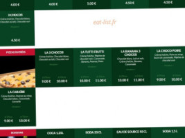 le kiosque a pizzas menu