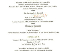 Le Tournesol menu