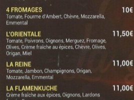 Pizzeria La Gourmandise menu