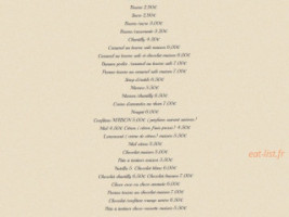 La Pendule menu