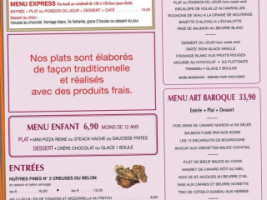 Le Grand Cafe de l'Univers menu