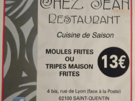 Chez Jean menu