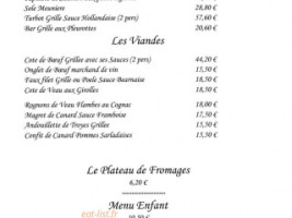 Au Bon Accueil menu