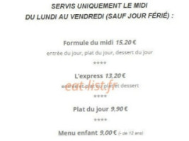 Le bistrot de la neuve menu