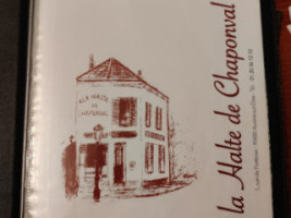 la halte de Chaponval menu