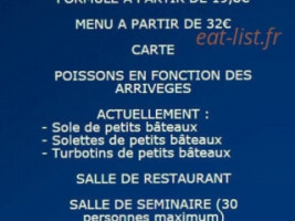 La Corne menu