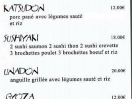 Sushi Dynastie menu