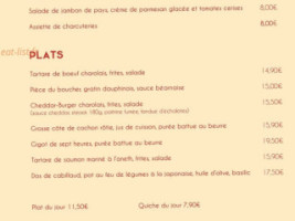 Le Comptoir menu