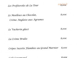 Hotel Restaurant La Tour du Vieux Port menu