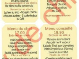 Le Royal de Chine menu