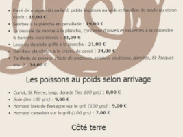 Restaurant B Plage menu