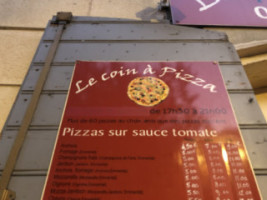 Le Coin a Pizza menu