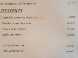 Le Chabada menu