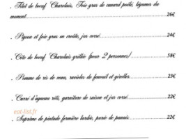 Hostellerie Du Grand Sully menu