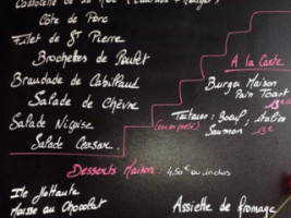 La Pierre Ardente menu