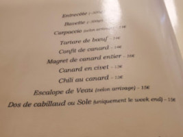 Auberge des Carmes menu