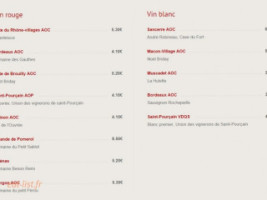 Cafe de la Gare menu