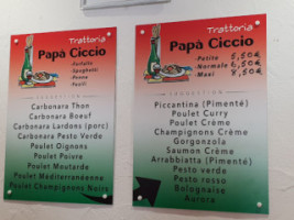 Papa Ciccio menu