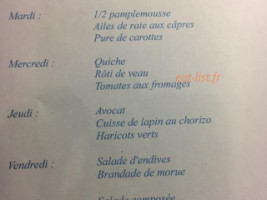 Les delices de thau menu