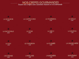 La Crepe dans le Bec menu