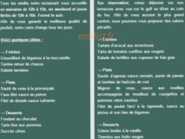 Golf de Rebetz menu