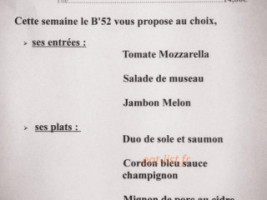 Le B'52 menu