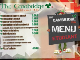 The Cambridge menu