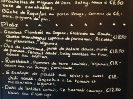 La Bouteille Bleue menu