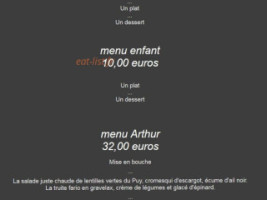 Lta La Table D'arthur menu