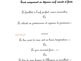 Fil De L'eau menu