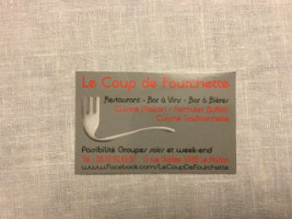 Le Coup De Fourchette menu