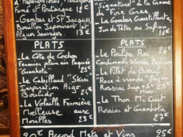 La Bonne Excuse menu