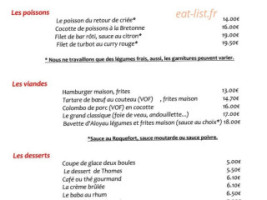 Brasserie L'o menu