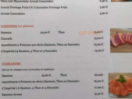 Nayadora Sushis menu