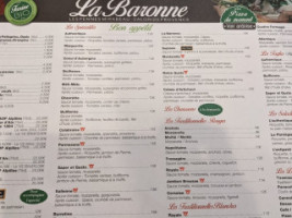 Pizzeria La Baronne menu