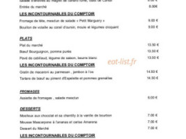 Le Comptoir Marguery menu