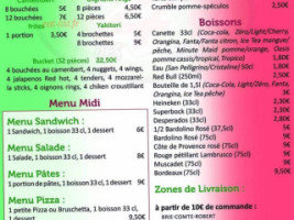 Pizza Des 4 Vents menu