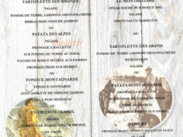 La Pierre Chaude menu