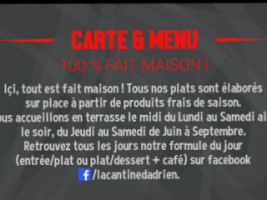 La Cantine D'adrien menu