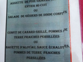 Quercy Perigord menu