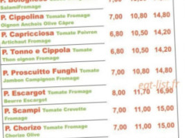 Pizzeria Renato menu