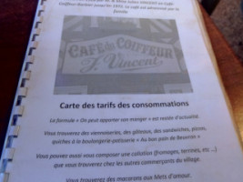 Cafe Du Coiffeur menu