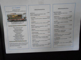 Le Camion menu